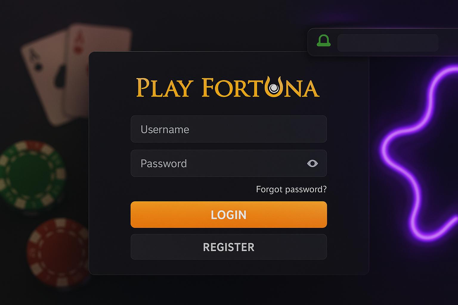 Criar uma nova Conta no plataforma PLAYFORTUNA